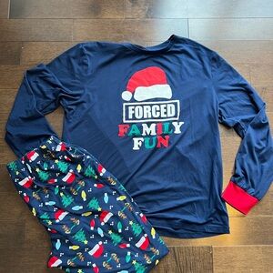 Holiday Time Navy and Red Kids Pajama Set